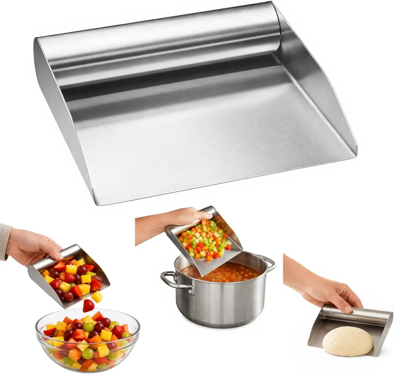 18/8 Stainless Steel Food Scoop, Wide Mouth, 6-Inch for Chopped Ingredients & Pastry Dough
18/8 Stainless Steel Food Scoop, Wide Mouth, 6-Inch for Chopped Ingredients & Pastry Dough