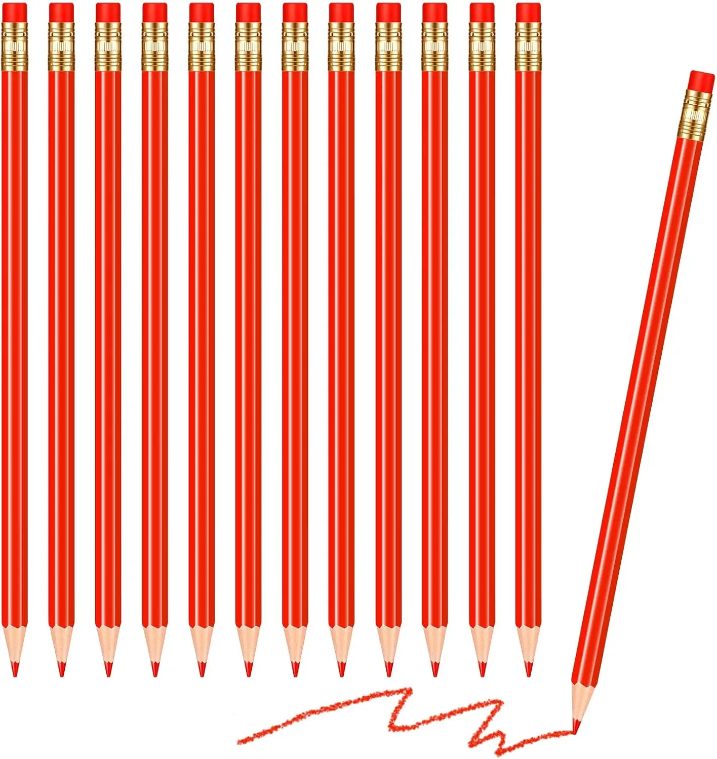 12 Pre-Sharpened Red Erasable Pencils with Erasers for Writing, Drawing & Grading
12 Pre-Sharpened Red Erasable Pencils with Erasers for Writing, Drawing & Grading