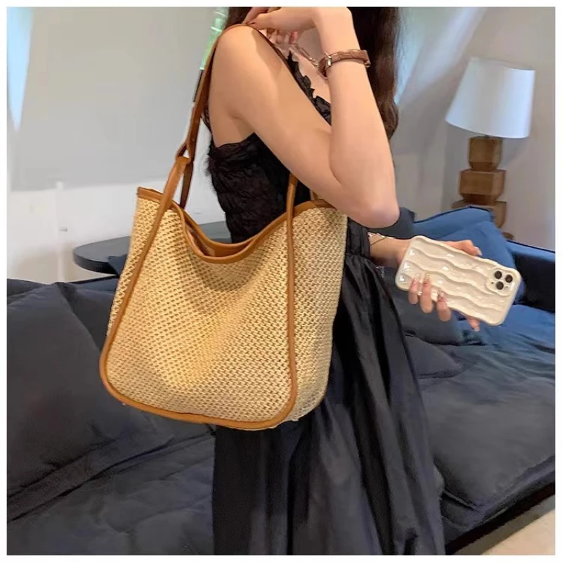 woman straw bag woven bags 2025 summer large capacity casual tote shoudler bags handbags bolda transversal feminina beach bag
woman straw bag woven bags 2025 summer large capacity casual tote shoudler bags handbags bolda transversal feminina beach bag
