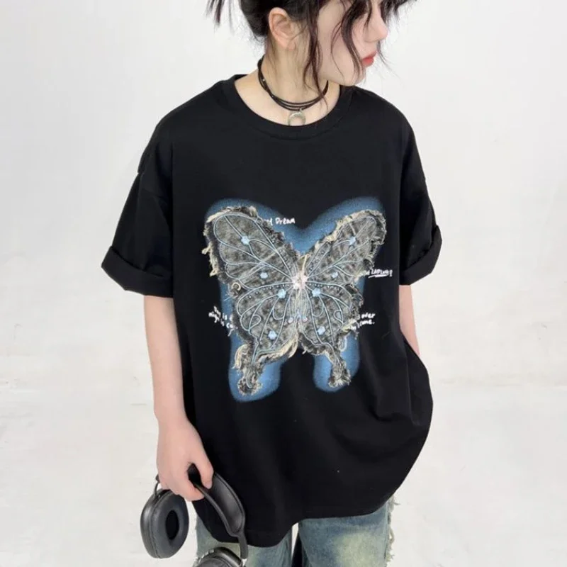 DAYIFUN-Short Sleeve T-shirts Women O-Neck Tops Butterfly Panel Design Loose Casual Tees for Couple Sweet Cool Summer Tshirts
DAYIFUN-Short Sleeve T-shirts Women O-Neck Tops Butterfly Panel Design Loose Casual Tees for Couple Sweet Cool Summer Tshirts