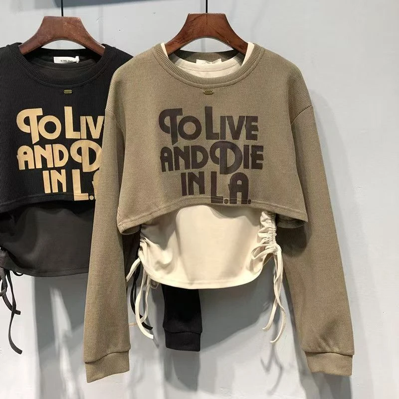 Girls Spring Fall 2025 Design Sense New Drawstring Vest Long Sleeve Letter Print T-shirt Top
Girls Spring Fall 2025 Design Sense New Drawstring Vest Long Sleeve Letter Print T-shirt Top
