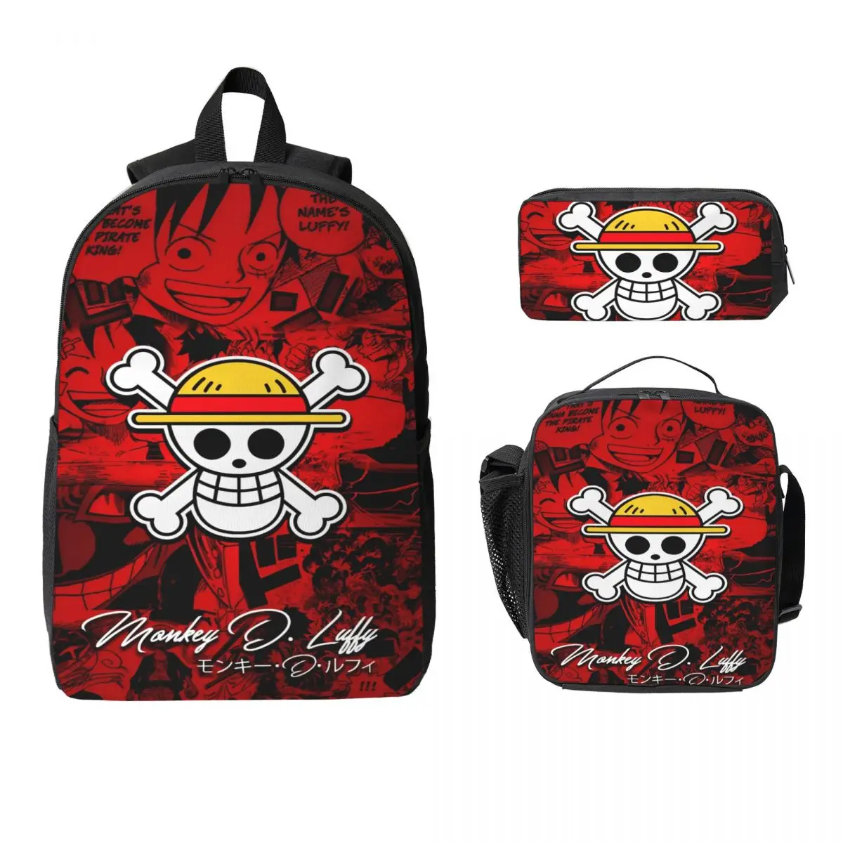3Pcs Luffys O-one-pieces Backpack Set for Children Pencil Boxes Bookbag Sets with Lunch Box For School Students Daypack
3Pcs Luffys O-one-pieces Backpack Set for Children Pencil Boxes Bookbag Sets with Lunch Box For School Students Daypack