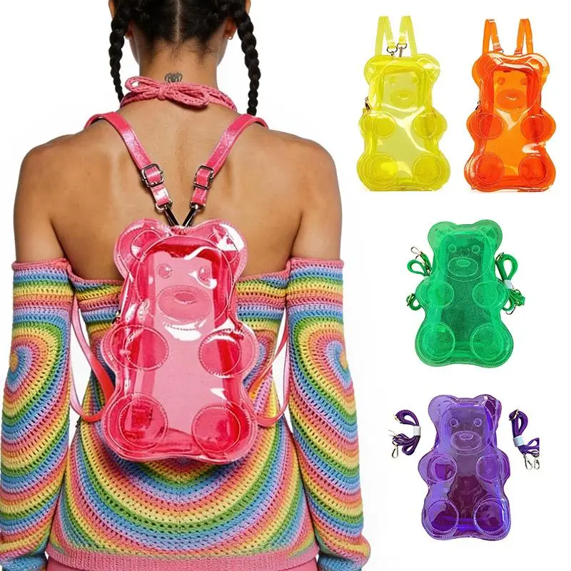 Bear Shape Transparent PVC Backpack Candy Color Y2K Style Crossbody Bag for Trendy Girls Dates
Bear Shape Transparent PVC Backpack Candy Color Y2K Style Crossbody Bag for Trendy Girls Dates