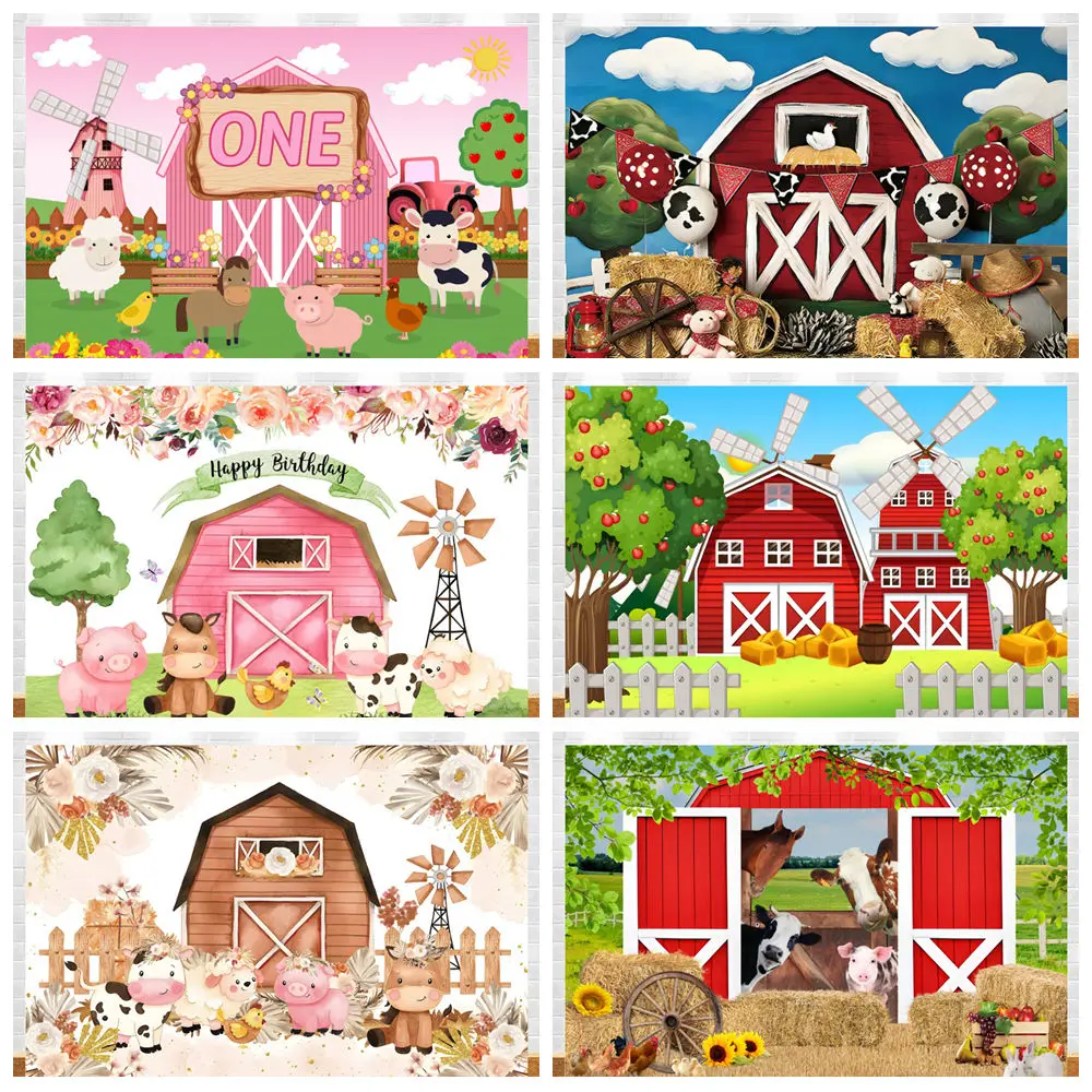 Cartoon Farm Animals Backdrop Barn Tractor Newborn Baby Birthday Party Decor Photography Background Banner Photo Studio Props
Cartoon Farm Animals Backdrop Barn Tractor Newborn Baby Birthday Party Decor Photography Background Banner Photo Studio Props