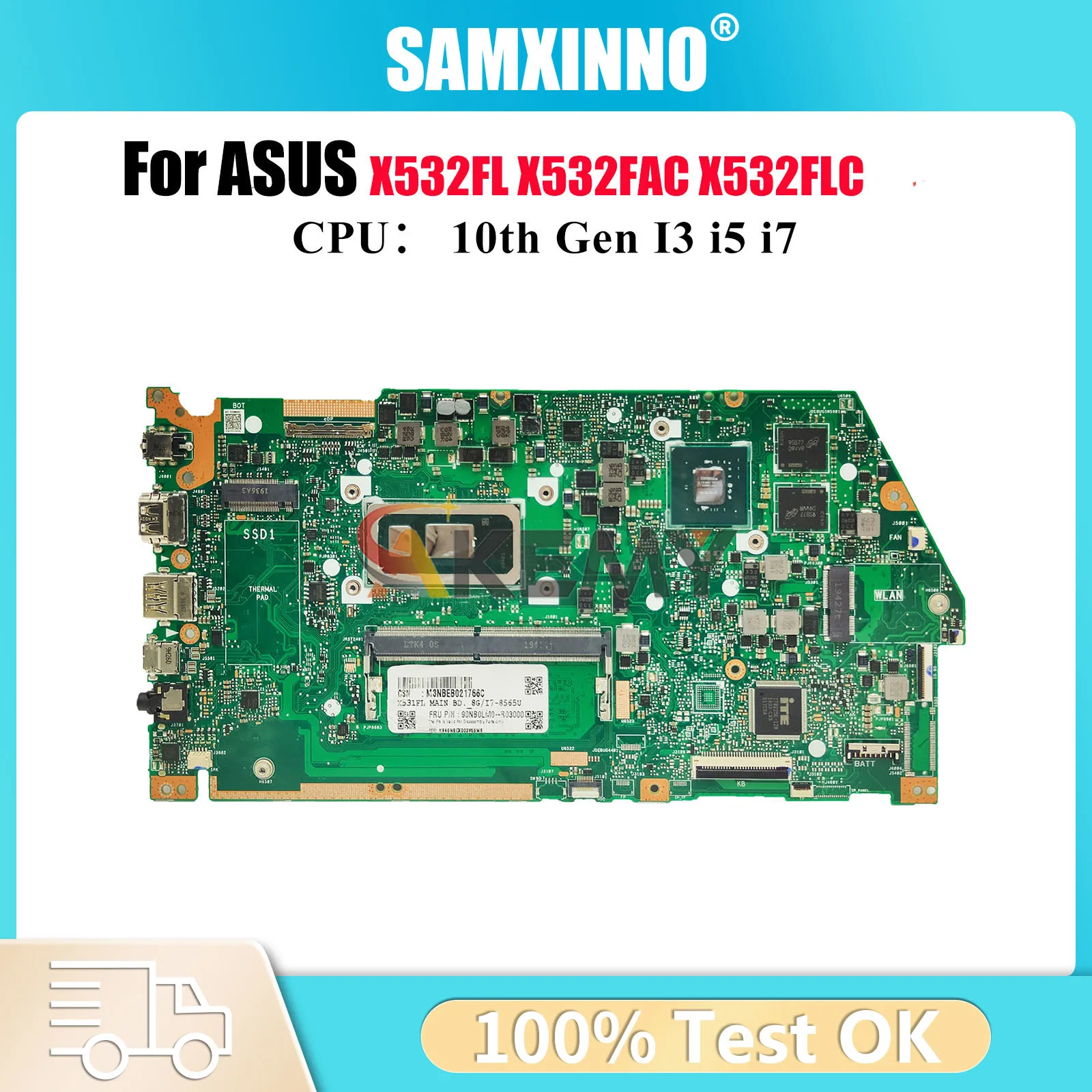 X532FL Материнская плата для ноутбука ASUS S5500F X532F V532F K531F S532F K532F X532FAC V531F X532FLC S531F Материнская плата 10-го поколения I3 i5 i7
X532FL Материнская плата для ноутбука ASUS S5500F X532F V532F K531F S532F K532F X532FAC V531F X532FLC S531F Материнская плата 10-го поколения I3 i5 i7