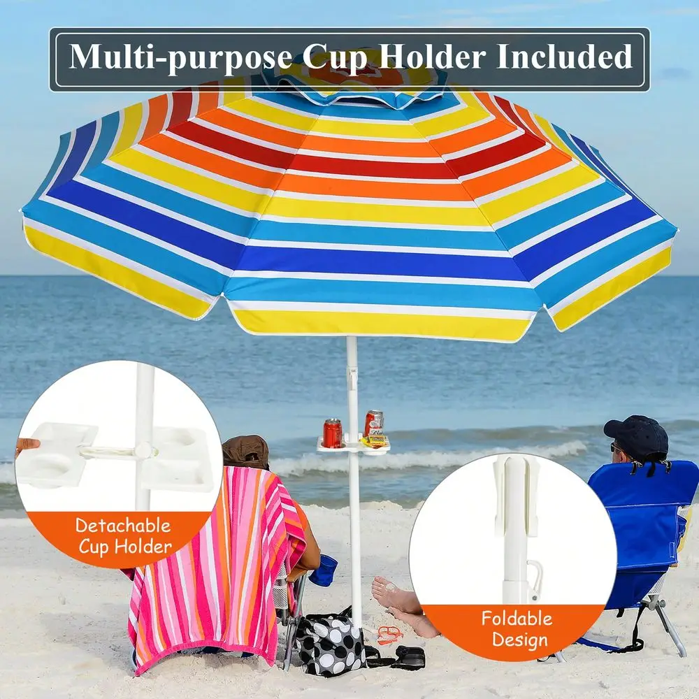 7.2 FT Portable Beach Umbrella Tilt Sand Anchor Cup Holder With Carry Bag Green
7.2 FT Portable Beach Umbrella Tilt Sand Anchor Cup Holder With Carry Bag Green