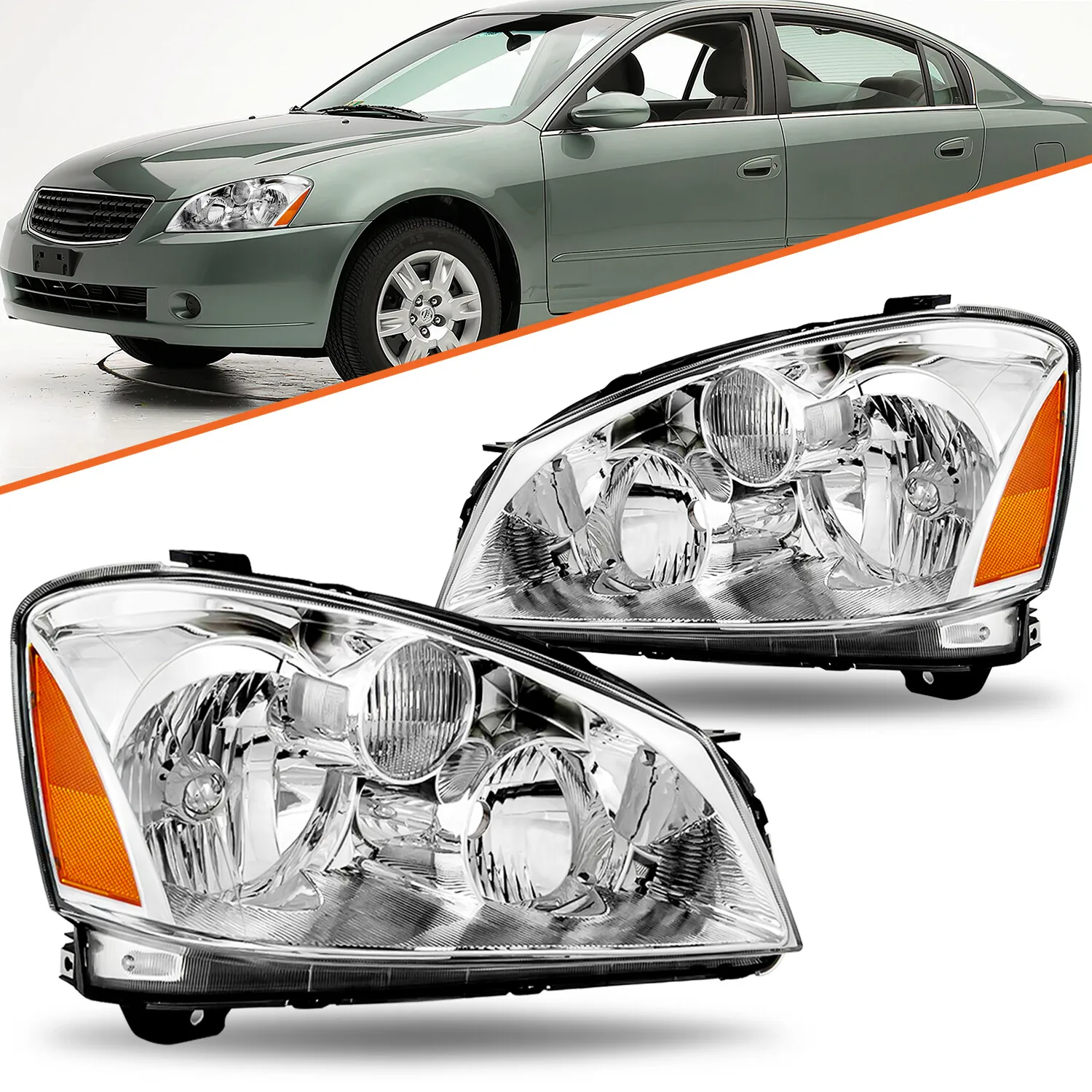 For 2005-2006 Nissan Altima Sedan 4Dr Chrome Headlights Assembly Headlamps Pair
For 2005-2006 Nissan Altima Sedan 4Dr Chrome Headlights Assembly Headlamps Pair