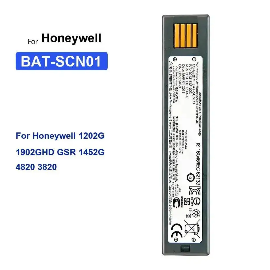 Bat-SCN01 Сканеры Батарея 2400 мАч Надежный источник питания для Honeywell 1202G 1902GHD Gsr 1452G 4820 3820
Bat-SCN01 Сканеры Батарея 2400 мАч Надежный источник питания для Honeywell 1202G 1902GHD Gsr 1452G 4820 3820