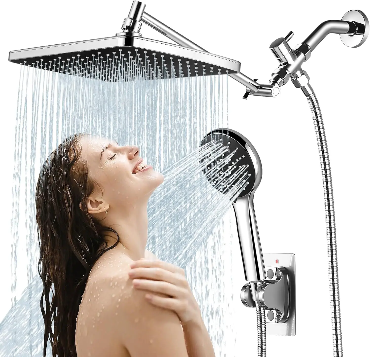 Shower Head With Handheld Combo,11.8 Inch Large Rectangular Rain Shower Head With 5 Modes Handheld Spray Combo,Adjustable Double
Shower Head With Handheld Combo,11.8 Inch Large Rectangular Rain Shower Head With 5 Modes Handheld Spray Combo,Adjustable Double