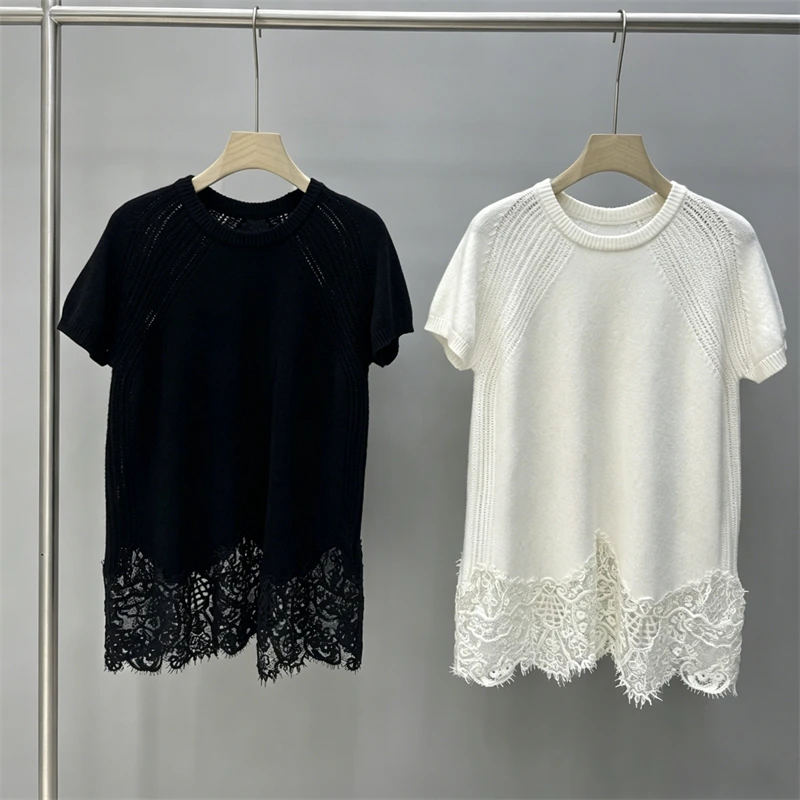 y2k High-Quality Round Neck Wool Blend Elastic Casual Short-Sleeve T-Shirt, New Summer Style, Women's Lace-Trimmed Fashion Top
y2k High-Quality Round Neck Wool Blend Elastic Casual Short-Sleeve T-Shirt, New Summer Style, Women's Lace-Trimmed Fashion Top