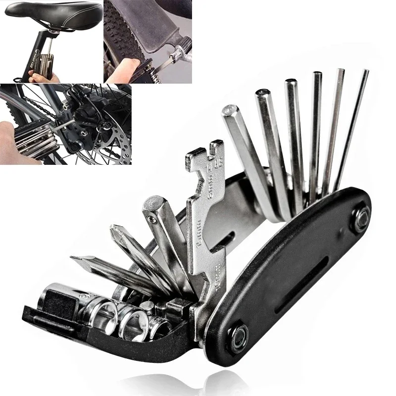 Repair Kits 16in1 Bicycle Multitool with Bike Tire Levers Hex Spoke Wrench Folding Metric Repair Motorcycle Tool Set Cycling
Repair Kits 16in1 Bicycle Multitool with Bike Tire Levers Hex Spoke Wrench Folding Metric Repair Motorcycle Tool Set Cycling