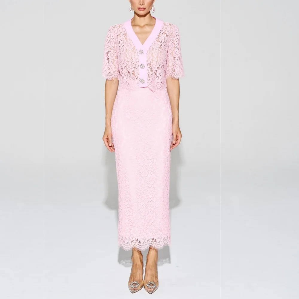 Customized Formal Women's Evening Gowns Lace V-neck Two Pieces Dresses Elegant Wedding Party Dress High Quality
Customized Formal Women's Evening Gowns Lace V-neck Two Pieces Dresses Elegant Wedding Party Dress High Quality
