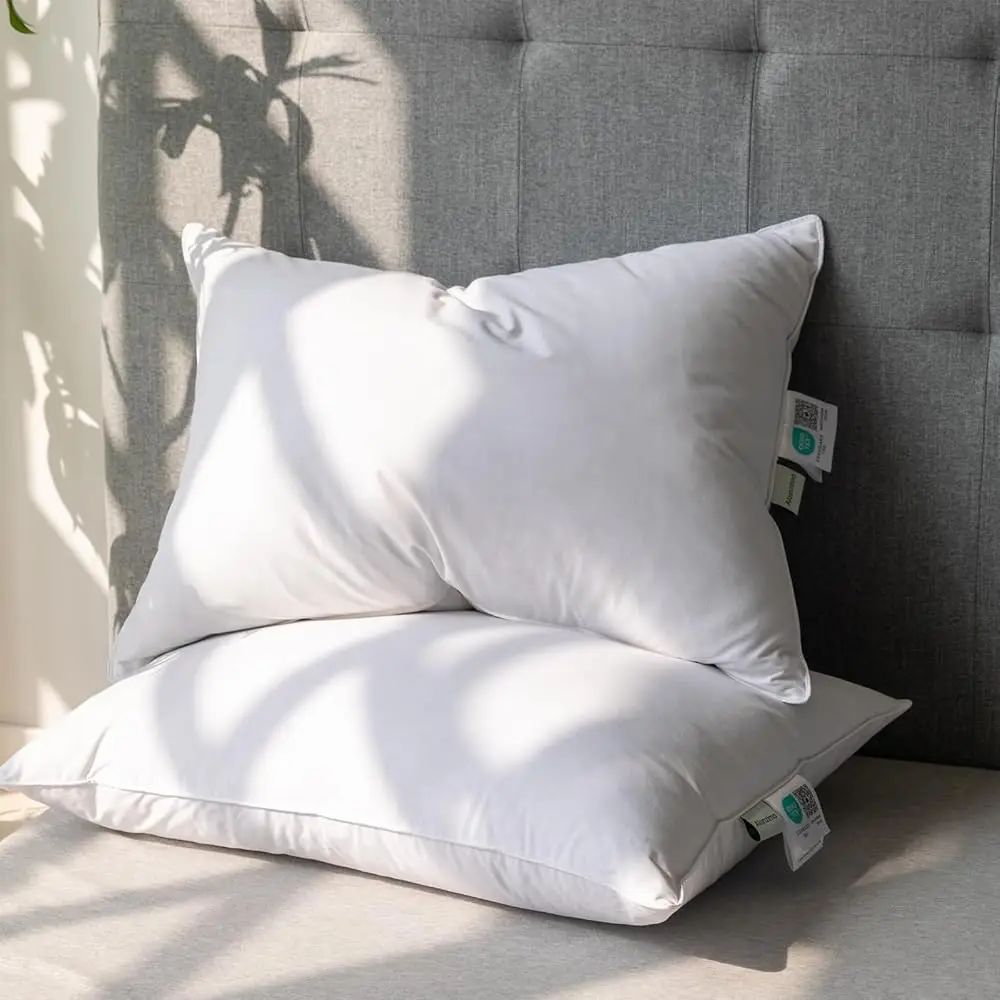 Goose Feather Down Pillows Queen Size Set Of 2, Luxury Soft Feather Down Pillow For Sleeping, 600Tc 100% Cotton Cover Hotel
Goose Feather Down Pillows Queen Size Set Of 2, Luxury Soft Feather Down Pillow For Sleeping, 600Tc 100% Cotton Cover Hotel