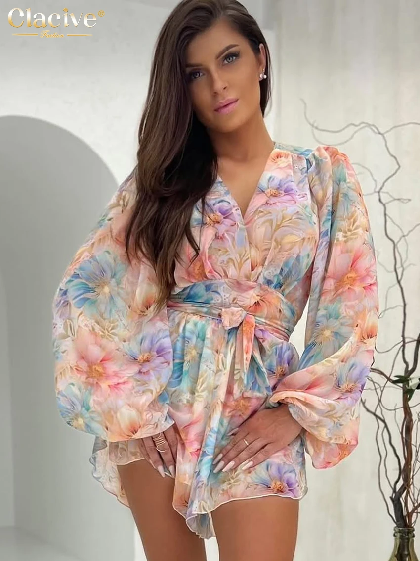 Clacive Fashion Loose Print Women's Dress 2025 Sexy V-Neck Puff Sleeve Mini Dresses Elegant Classic Lace-Up Female Dress
Clacive Fashion Loose Print Women's Dress 2025 Sexy V-Neck Puff Sleeve Mini Dresses Elegant Classic Lace-Up Female Dress
