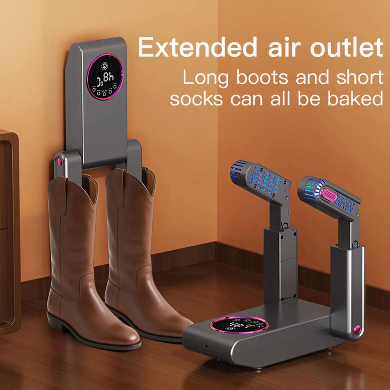 Foldable Shoe Dryer Machine with Touch Control Adjustable Timer for Work Boots Socks Gloves Business Travel
Foldable Shoe Dryer Machine with Touch Control Adjustable Timer for Work Boots Socks Gloves Business Travel