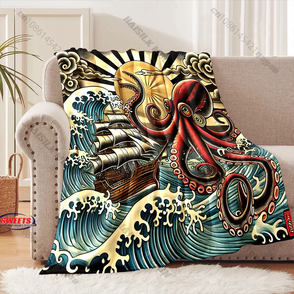 Octopus and Ship Adventure Blanket Multiple sizes kid's and adults' bedroom living room sofa decor blanket, Exquisite gift
Octopus and Ship Adventure Blanket Multiple sizes kid's and adults' bedroom living room sofa decor blanket, Exquisite gift