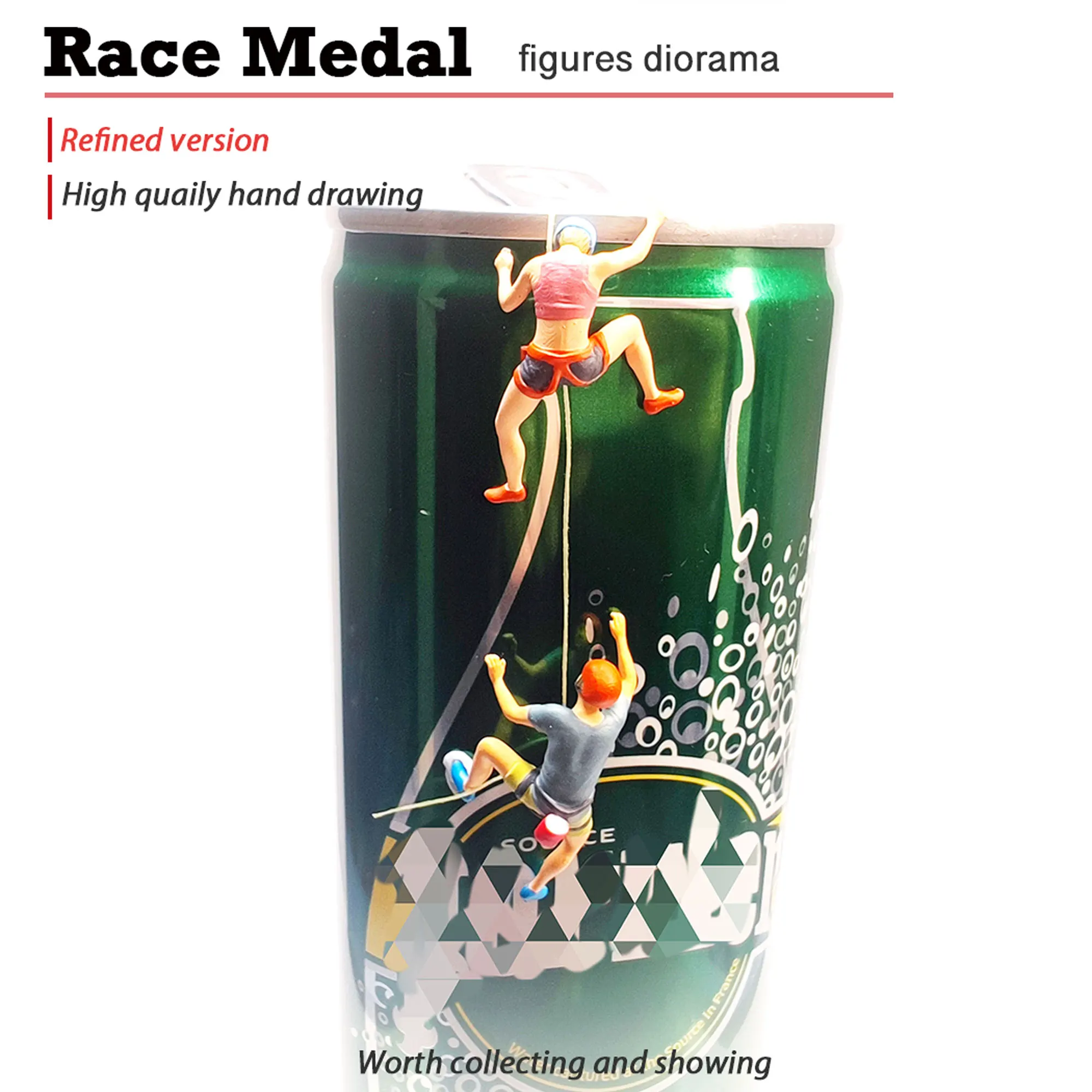 race medal Climbing couple set miniature landscape character model 1/87 scale 1:64 photography doll diy
race medal Climbing couple set miniature landscape character model 1/87 scale 1:64 photography doll diy