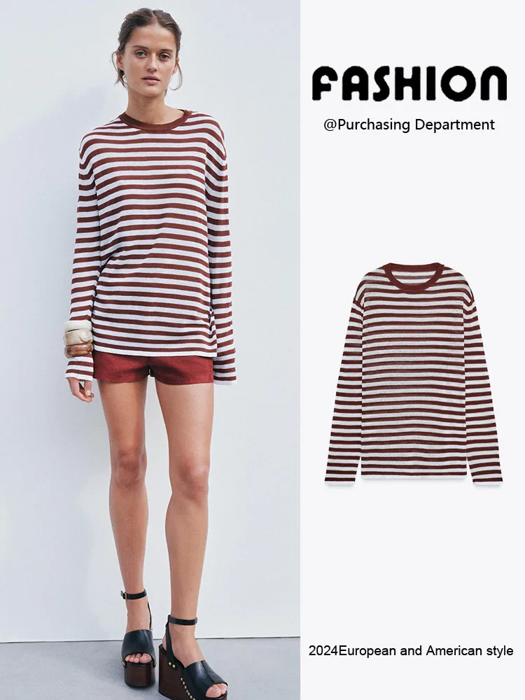 Faionable Striped Knitwear round Ne Long Sve New Arrival Summer Women's Clothing Commute Sle Other 00% Material
Faionable Striped Knitwear round Ne Long Sve New Arrival Summer Women's Clothing Commute Sle Other 00% Material