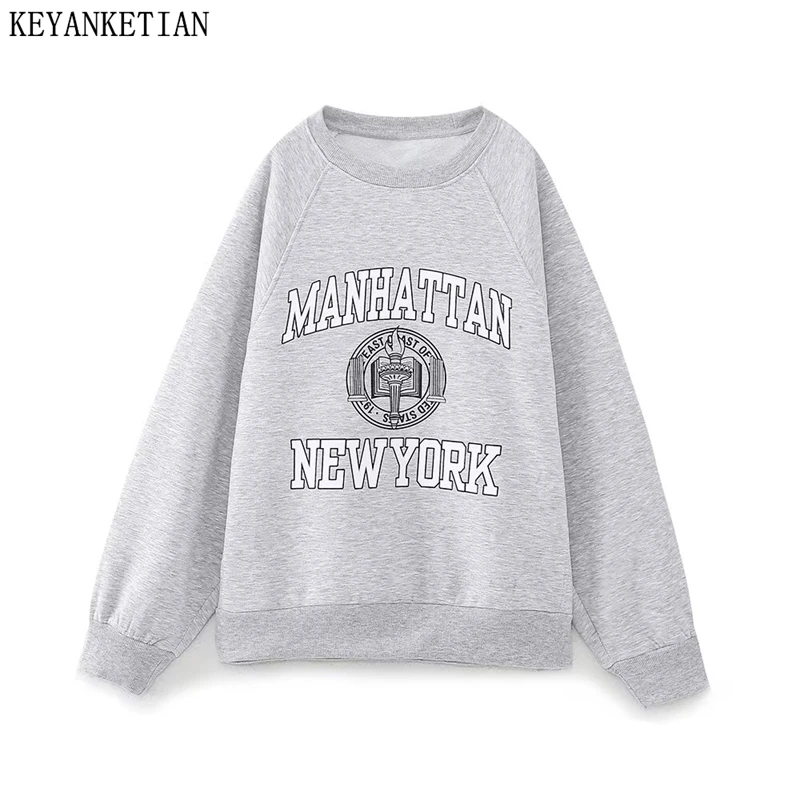 KEYANKETIAN New Preppy Style Women's Letter Print O-Neck Hoodie Pullover Spring/Autumn Oversize Loose Sweatshirts Leisure Top
KEYANKETIAN New Preppy Style Women's Letter Print O-Neck Hoodie Pullover Spring/Autumn Oversize Loose Sweatshirts Leisure Top