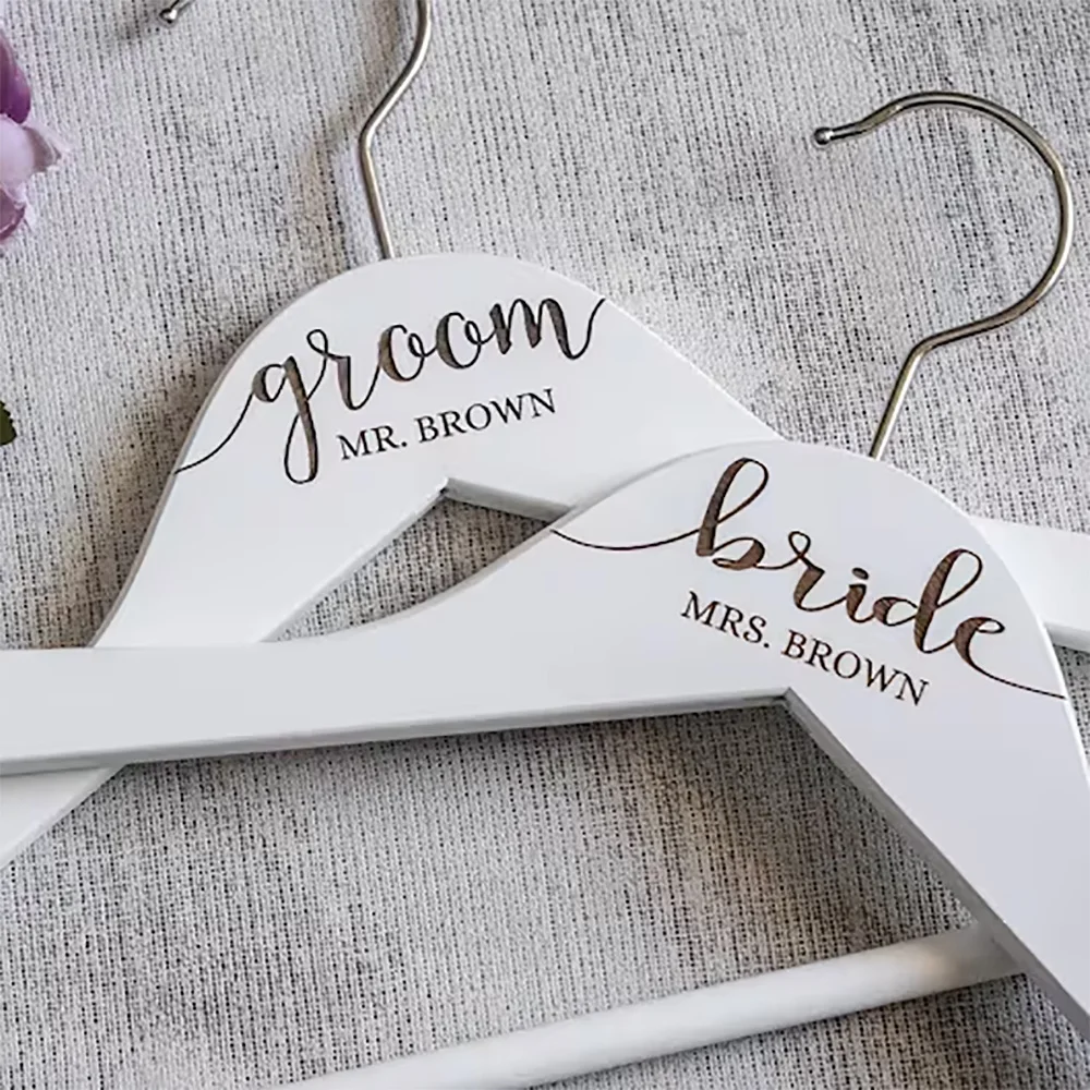Personalized Bride dress Groom Suit Newlywed robe wooden Hanger Wedding Bridal Shower bachelorette party decoration Mr Mrs gift
Personalized Bride dress Groom Suit Newlywed robe wooden Hanger Wedding Bridal Shower bachelorette party decoration Mr Mrs gift