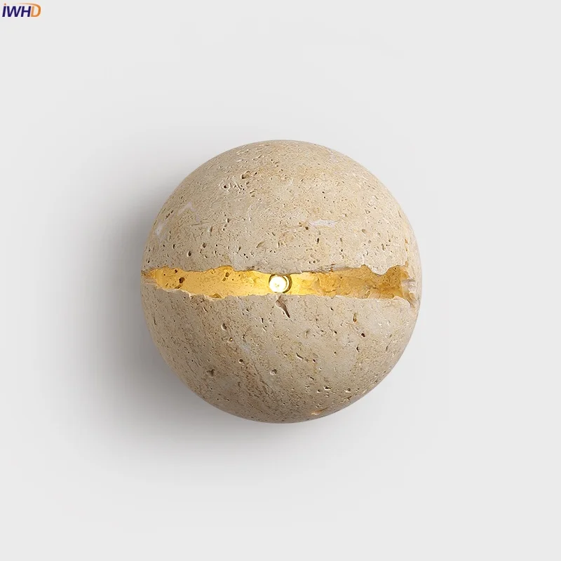 IWHD Crack Sphere LED Wall Sconce For Home Lighting Bedroom Lamp Yellow Travertine Japan Wabi Sabi Living Room Lights Wandlampen
IWHD Crack Sphere LED Wall Sconce For Home Lighting Bedroom Lamp Yellow Travertine Japan Wabi Sabi Living Room Lights Wandlampen