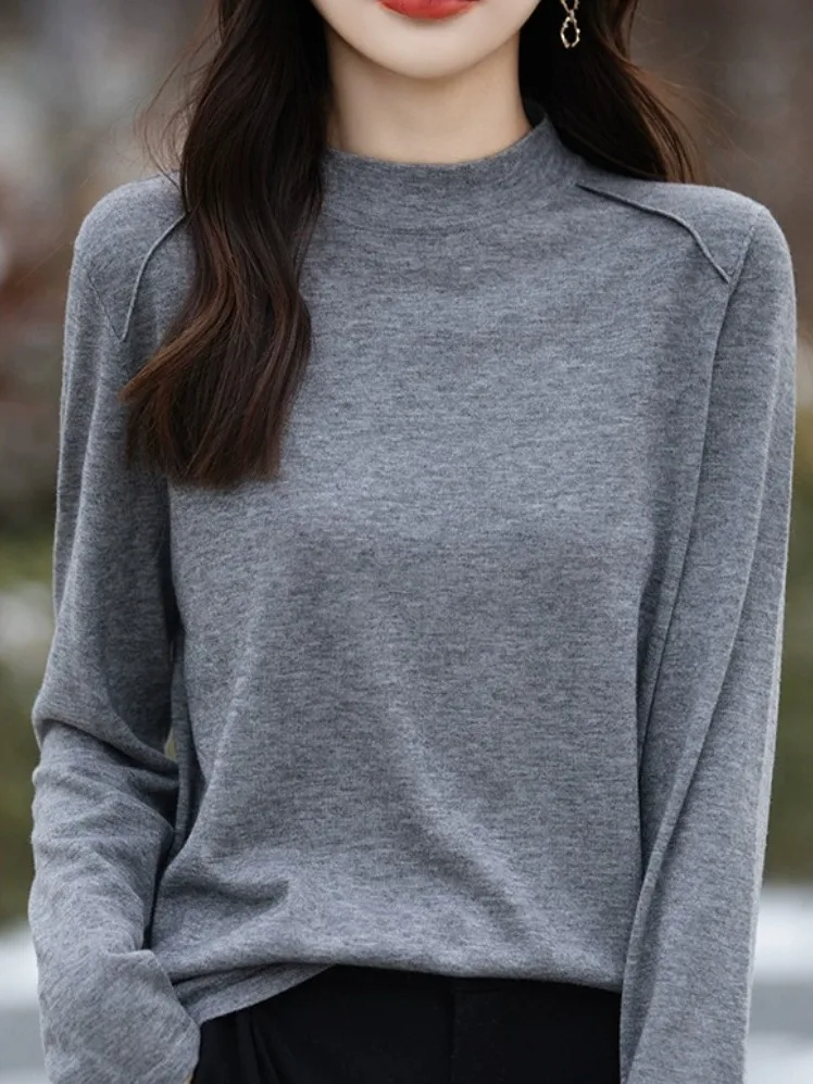 Outlet Store Women's Knitted f High Collar Camere Sweater Thin Base Layer Autumn Season Polyester Fiber Long Sve
Outlet Store Women's Knitted f High Collar Camere Sweater Thin Base Layer Autumn Season Polyester Fiber Long Sve