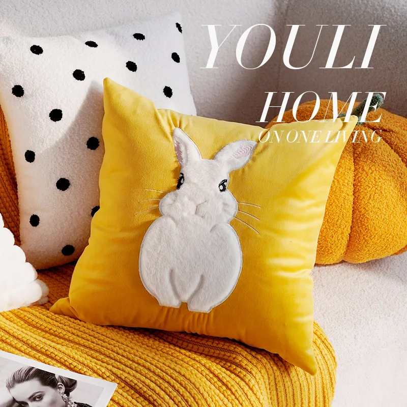 45X45CM Cute Cartoon Rabbit Throw Pillow Cover Nordic Animal Stamping Waist Cushion Cover Decor Home Decorative Pillowcase
45X45CM Cute Cartoon Rabbit Throw Pillow Cover Nordic Animal Stamping Waist Cushion Cover Decor Home Decorative Pillowcase