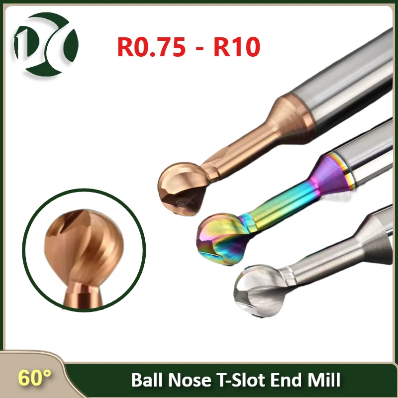 Ball Nose T-Slot End Mill, 3D Lollipop Cutter, R0.5/R0.75/R9/R10 Radius, Solid Carbide CNC Router Bit for Steel & Aluminum
Ball Nose T-Slot End Mill, 3D Lollipop Cutter, R0.5/R0.75/R9/R10 Radius, Solid Carbide CNC Router Bit for Steel & Aluminum