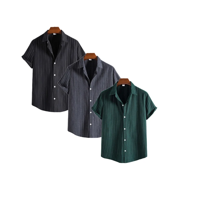 Летние мужские повседневные формальные рубашки, топы, полосатые рубашки с короткими рукавами, мужская модная деловая футболка, социальная пляжная футболка, мужская одежда
Летние мужские повседневные формальные рубашки, топы, полосатые рубашки с короткими рукавами, мужская модная деловая футболка, социальная пляжная футболка, мужская одежда