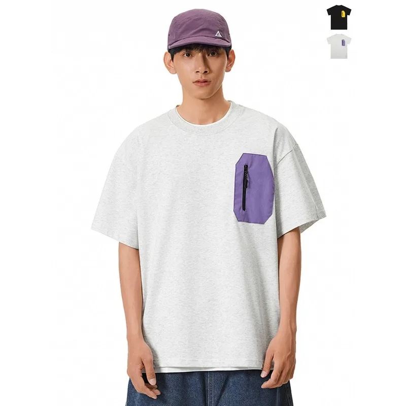 Summer Color Block Round Neck T-Shirt with Zipper Pockets Unisex Drop Shoulder Loose Fit Couple Casual Short Sleeve Top
Summer Color Block Round Neck T-Shirt with Zipper Pockets Unisex Drop Shoulder Loose Fit Couple Casual Short Sleeve Top