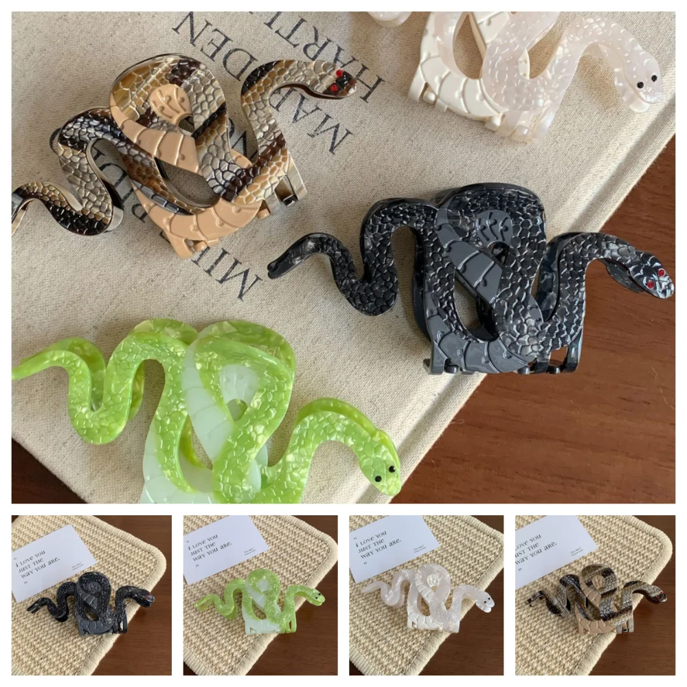 Personality Vintage Snake Hair Claw Acetic Acid Non-slip Snake Hair Clip Retro Elegant Acetate Crab Clip Hair Styling Accessory
Personality Vintage Snake Hair Claw Acetic Acid Non-slip Snake Hair Clip Retro Elegant Acetate Crab Clip Hair Styling Accessory