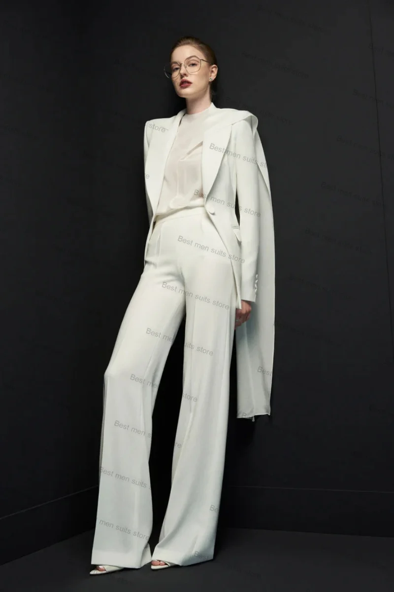 White Elegant Women Suit Set 2 Piece Blazer+Pants Jacket With Strap Wedding Tuxedo Custom Made Office Lady Autumn Prom Coat
White Elegant Women Suit Set 2 Piece Blazer+Pants Jacket With Strap Wedding Tuxedo Custom Made Office Lady Autumn Prom Coat