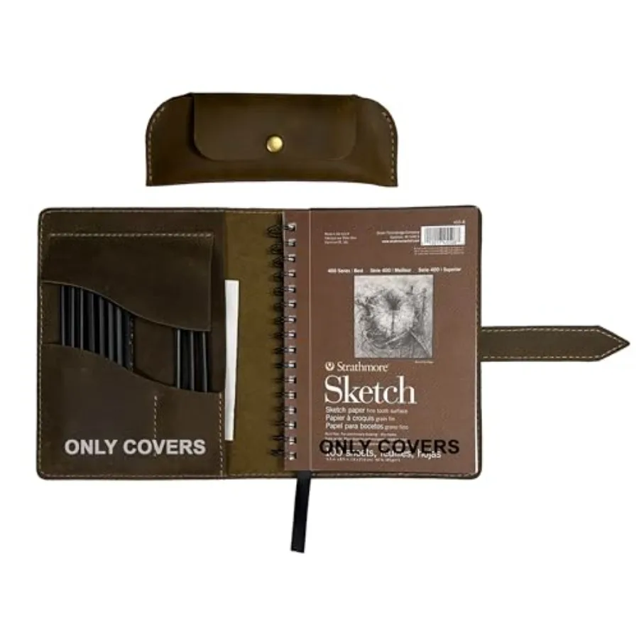 Leather Sketchbook Cover for 5.5 x 8.5 Sketchbook Art Case for Drawing Book with Pencil Case or Art pens etc, Only Covers Full
Leather Sketchbook Cover for 5.5 x 8.5 Sketchbook Art Case for Drawing Book with Pencil Case or Art pens etc, Only Covers Full