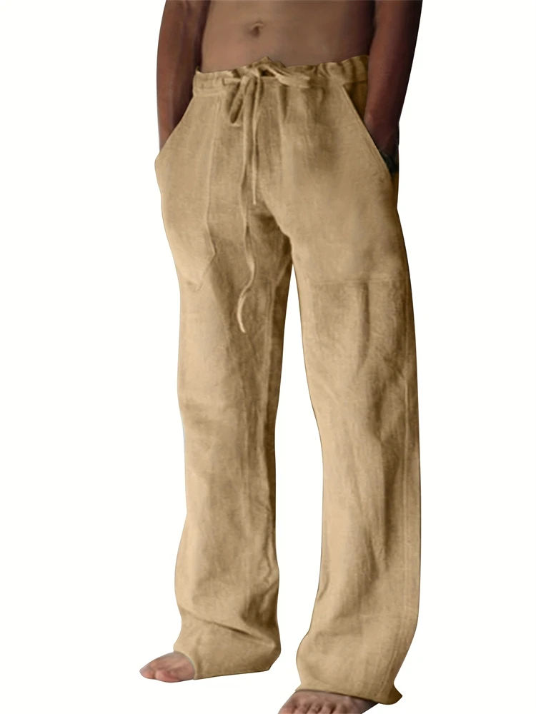 2025 Vintage Men's Casual Pants Summer Beach Drawstring Elastic Waist Solid Color Lightweight Outdoor Sports Trousers For Hiking
2025 Vintage Men's Casual Pants Summer Beach Drawstring Elastic Waist Solid Color Lightweight Outdoor Sports Trousers For Hiking