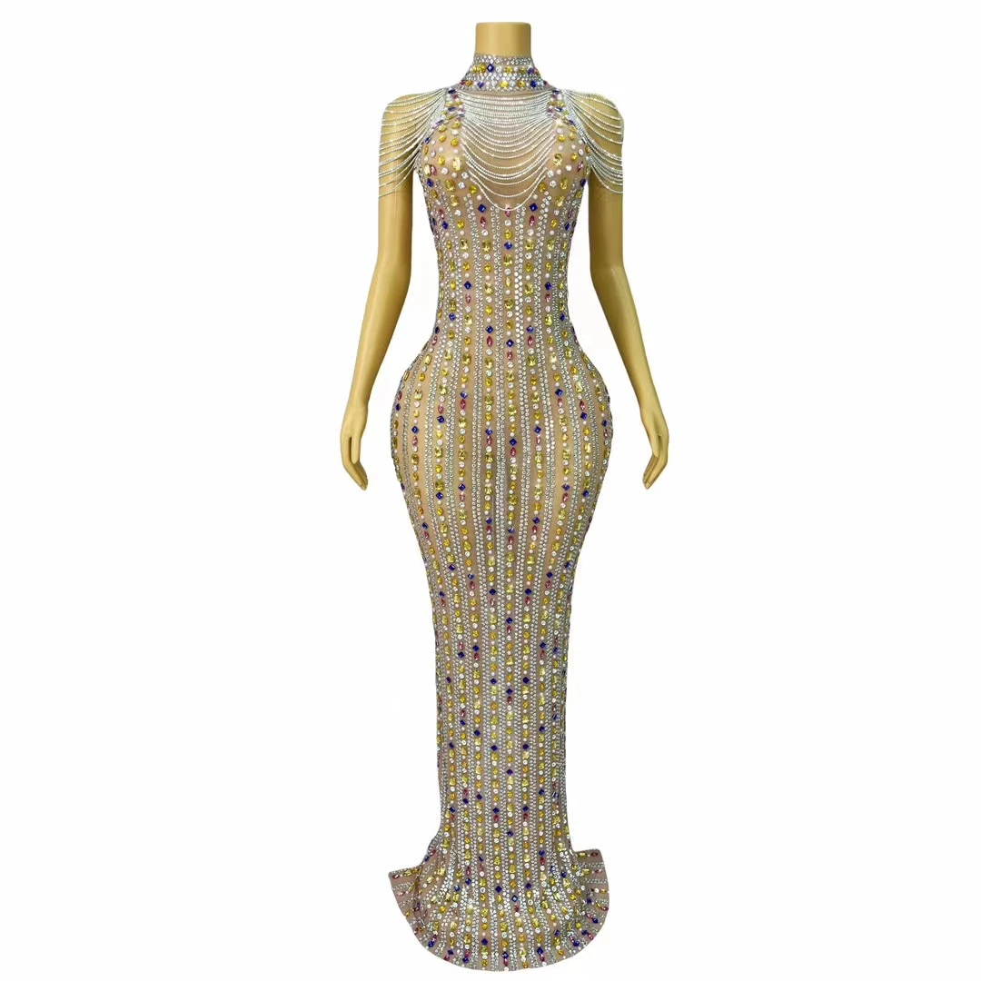 Sparkling Diamond Birthday Party Evening Gown Cocktail Sexy Sheer Mesh Celebrity Elegant Maxi Dress Luxury Dinners Ball Dress
Sparkling Diamond Birthday Party Evening Gown Cocktail Sexy Sheer Mesh Celebrity Elegant Maxi Dress Luxury Dinners Ball Dress