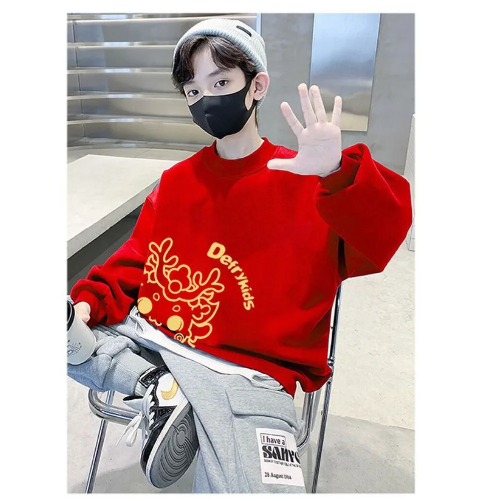 Boys Sweater 2025 New Dragon Year Natal Year Greeting Clothes Top Velvet Red Festive New Year's Clothes Bottoming Shirt Tide
Boys Sweater 2025 New Dragon Year Natal Year Greeting Clothes Top Velvet Red Festive New Year's Clothes Bottoming Shirt Tide