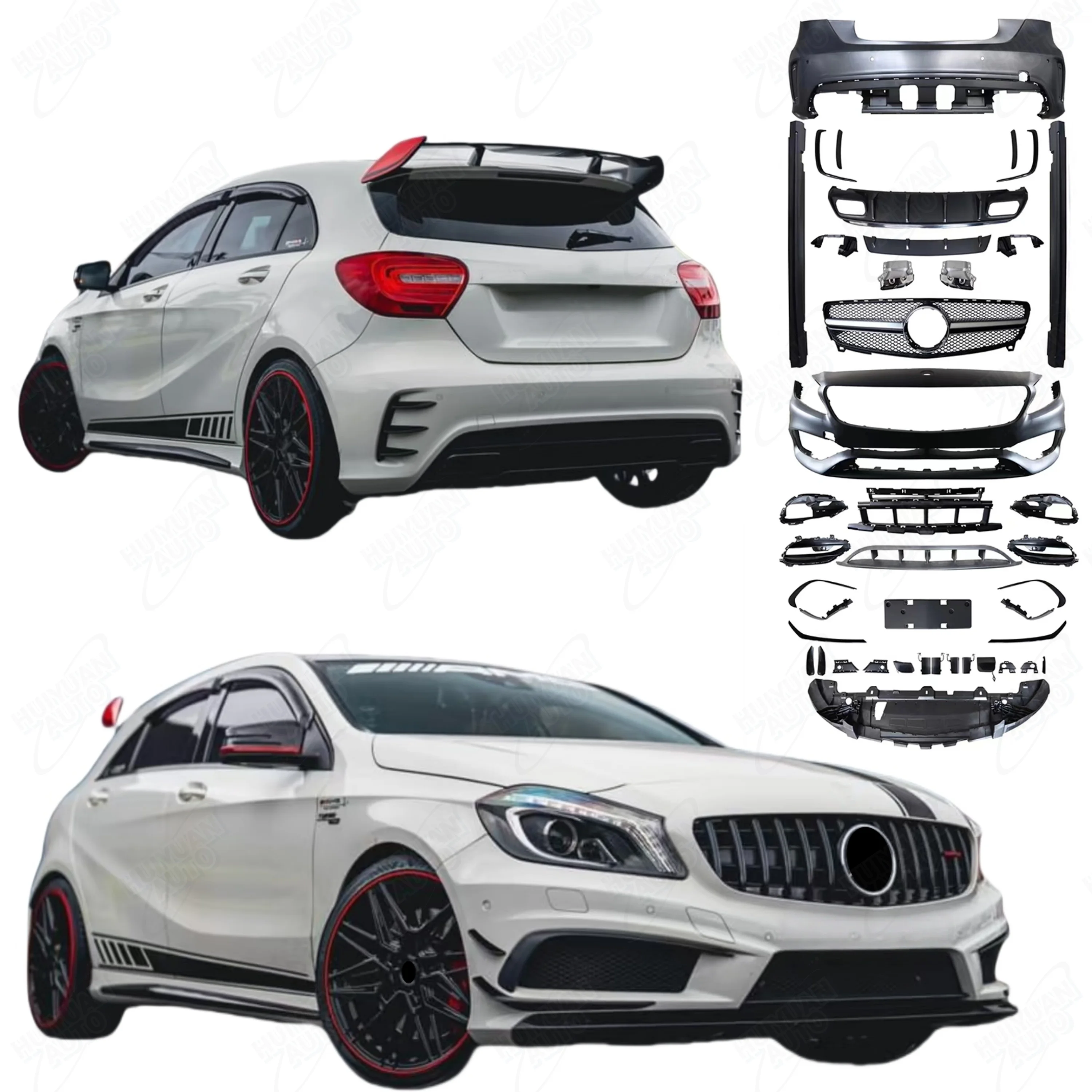 Car Accessories for W176 2013-2018 Upgrade to A45 Style Car Bumpers Rear Diffuser Side Skirts Exhaust Pipes Grille
Car Accessories for W176 2013-2018 Upgrade to A45 Style Car Bumpers Rear Diffuser Side Skirts Exhaust Pipes Grille