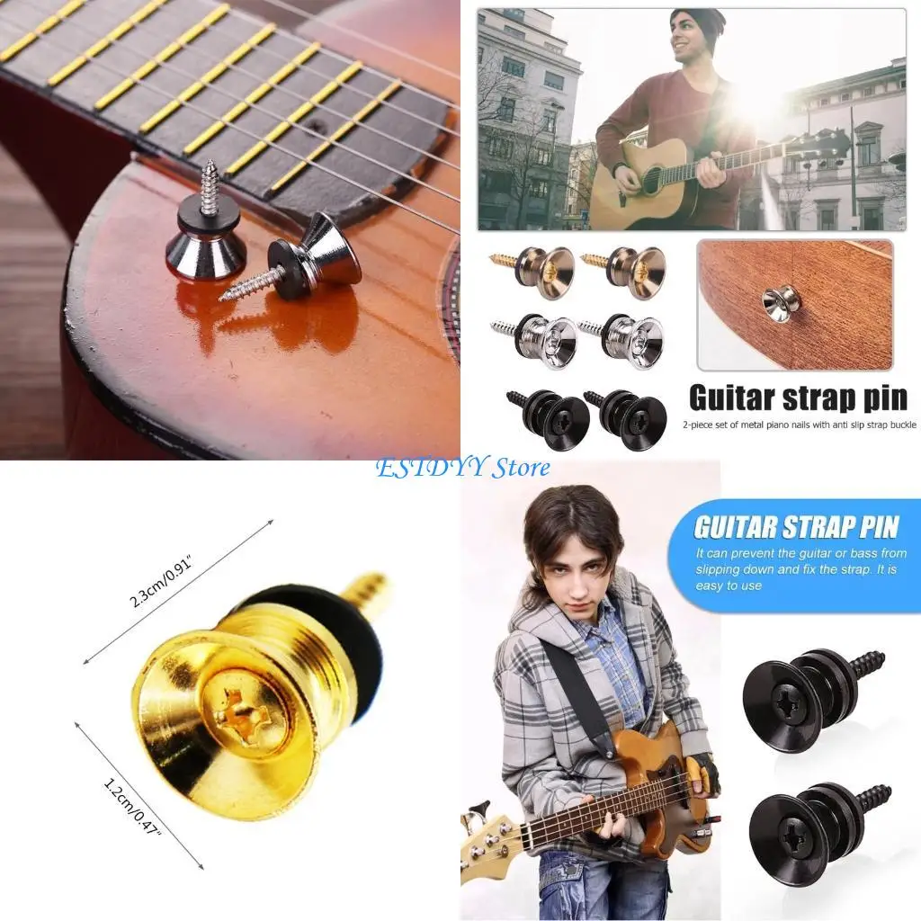 G6DE Professional Guitar Strap Locks End Pins Tail Lock Button Pegs Lock Button Bolts Metal End Locking Parts
G6DE Professional Guitar Strap Locks End Pins Tail Lock Button Pegs Lock Button Bolts Metal End Locking Parts