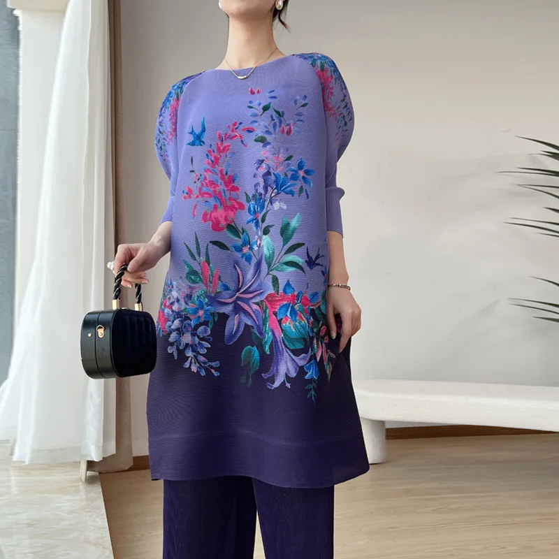 ALSEY Pleated Printed Women's Suit Big Size Temperament Skirt Wide Leg Pants Loose Leisure Two-piece Set 2025 Summer New
ALSEY Pleated Printed Women's Suit Big Size Temperament Skirt Wide Leg Pants Loose Leisure Two-piece Set 2025 Summer New