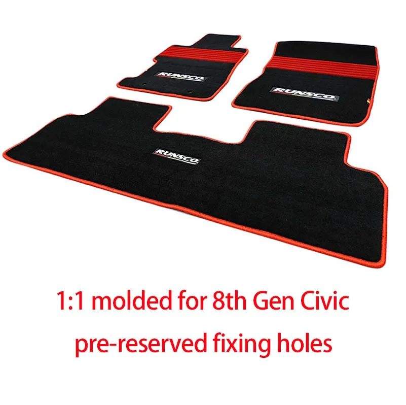 3Pcs Luxury Velour Foot Carpet Mats, Red Edge Stitching Wear-Resistant Floor Liners for Honda Civic 8th Gen 2006-2011 FA1
3Pcs Luxury Velour Foot Carpet Mats, Red Edge Stitching Wear-Resistant Floor Liners for Honda Civic 8th Gen 2006-2011 FA1