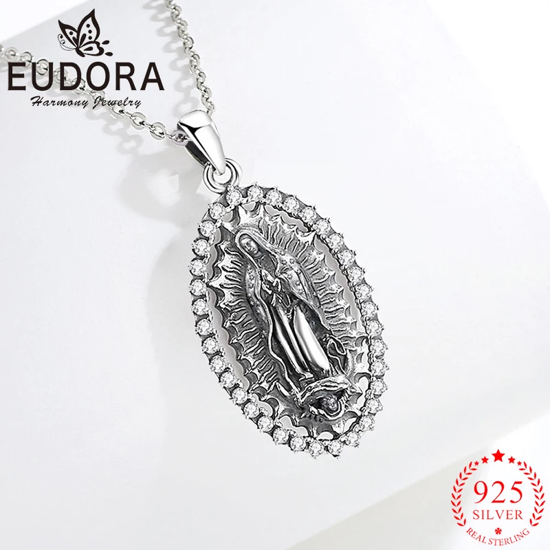 Eudora Virgin Mary Necklace 925 Sterling Silver Mother of God Medallion Amulet Pendant Christian Jewelry Vintage Gift for Woman
Eudora Virgin Mary Necklace 925 Sterling Silver Mother of God Medallion Amulet Pendant Christian Jewelry Vintage Gift for Woman