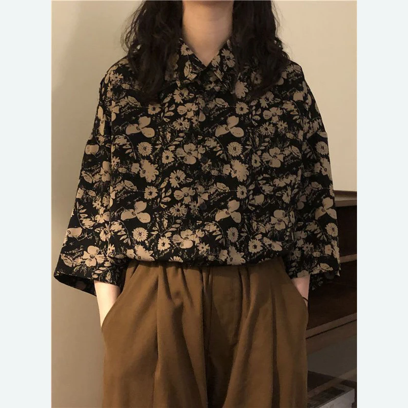 Gidyq Harajuku Women Floral Print Shirts Summer Fashion Streetwear Loose Tops Y2K Korean Casual Female Bf Half Sleeve Blouse New
Gidyq Harajuku Women Floral Print Shirts Summer Fashion Streetwear Loose Tops Y2K Korean Casual Female Bf Half Sleeve Blouse New