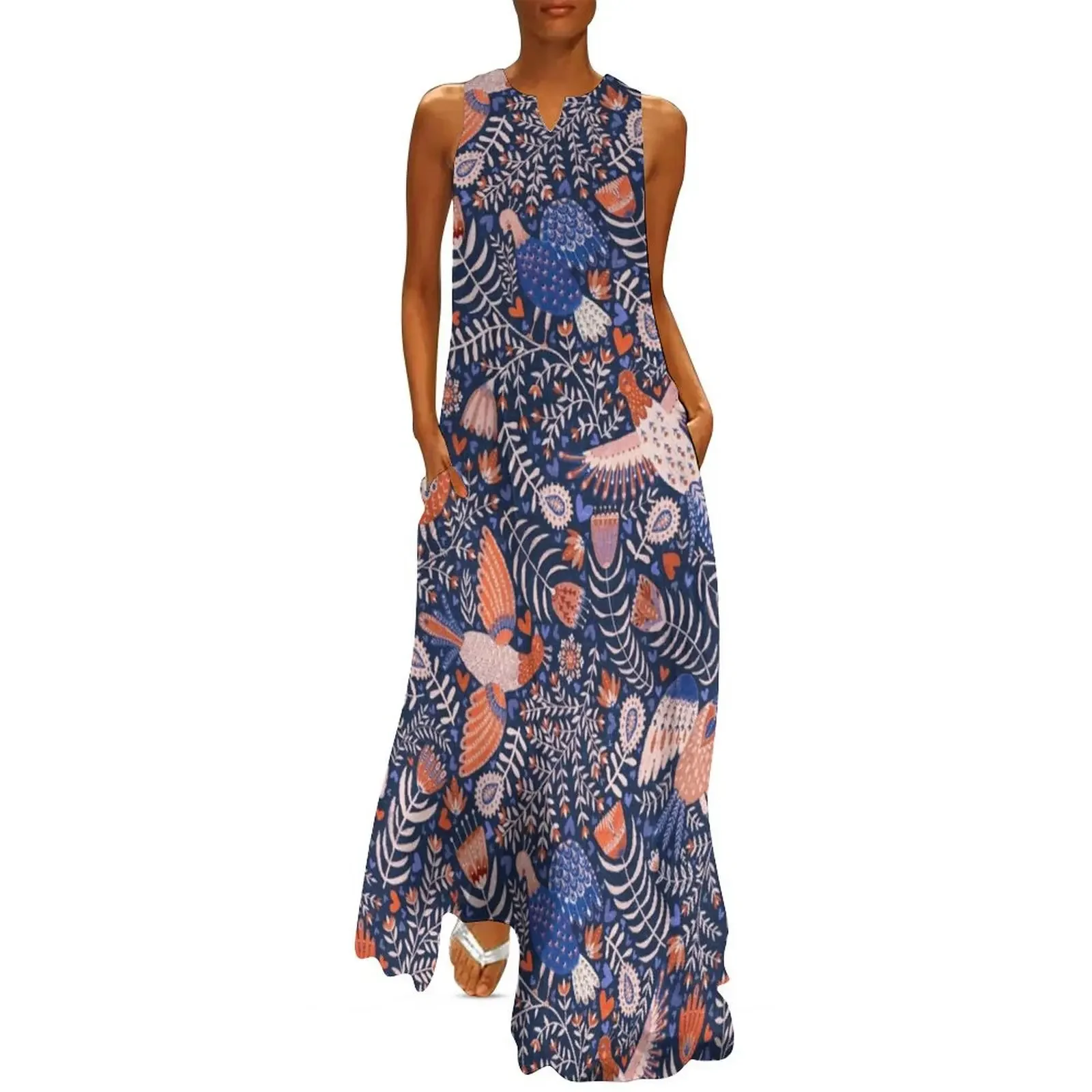 Swedish folk art birds on dark blue Long Dress party dresses women elegant dresses plus sizes Summer skirt Dress
Swedish folk art birds on dark blue Long Dress party dresses women elegant dresses plus sizes Summer skirt Dress