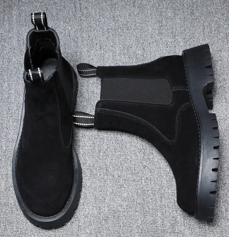 Мужские модные ботинки в стиле панк-рок на высокой платформе, слипоны из замши, черные ковбойские высокие сапоги, стильные мотоциклетные ботинки челси для мужчин
Мужские модные ботинки в стиле панк-рок на высокой платформе, слипоны из замши, черные ковбойские высокие сапоги, стильные мотоциклетные ботинки челси для мужчин