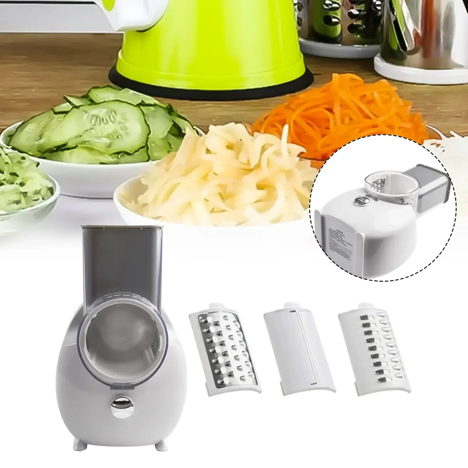 3-In-1 Electric Rotary Vegetable Cutter Slicer Cheese Grater Automatic Chopper Vegeta Grater Shredders Kitchen Vegetable Grinder
3-In-1 Electric Rotary Vegetable Cutter Slicer Cheese Grater Automatic Chopper Vegeta Grater Shredders Kitchen Vegetable Grinder