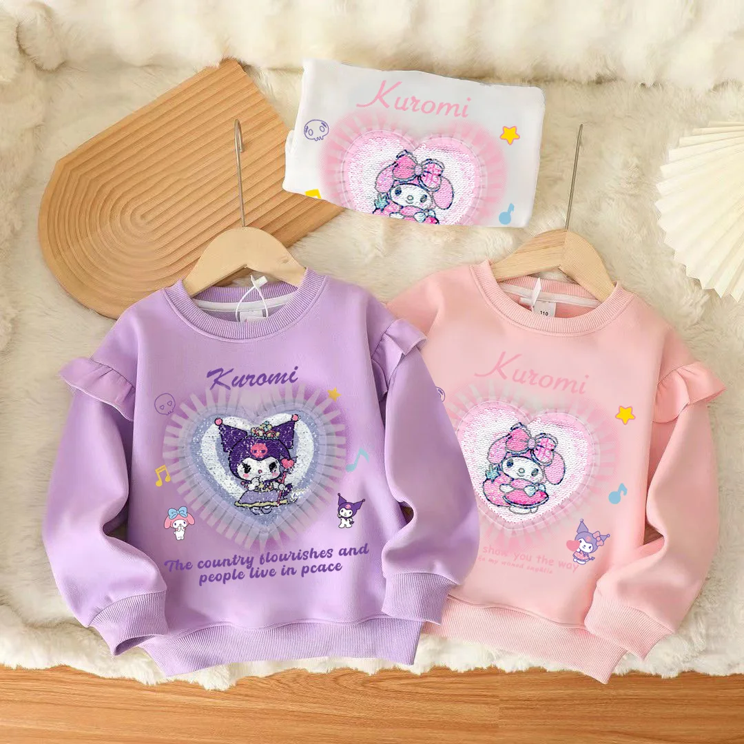 Kuromi Hoodie Kids Clothes Cartoon Kawaii Sanrio Melody Glitter Changes Pattern Sweatshirt Autumn Girl Plush Pullover
Kuromi Hoodie Kids Clothes Cartoon Kawaii Sanrio Melody Glitter Changes Pattern Sweatshirt Autumn Girl Plush Pullover