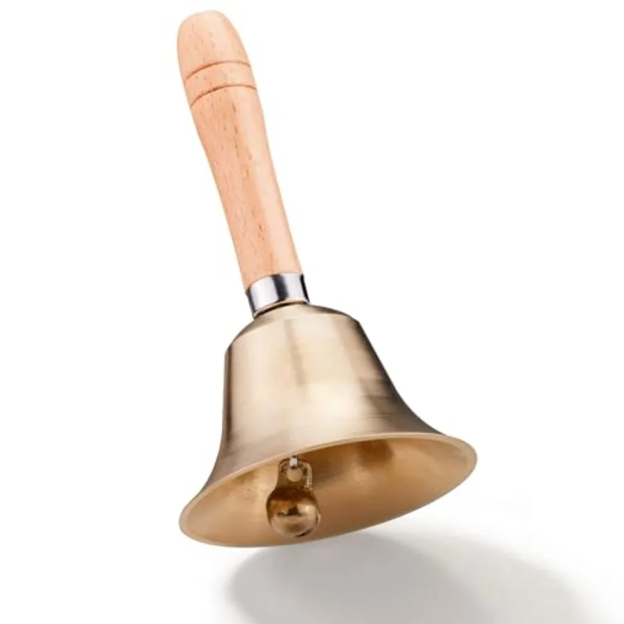 Loud Solid Brass Handbell, 3.15IN Hand Call Bell with Wooden Handle, Ringing Bells for Wedding, Animal Training, Dinner, Medita
Loud Solid Brass Handbell, 3.15IN Hand Call Bell with Wooden Handle, Ringing Bells for Wedding, Animal Training, Dinner, Medita