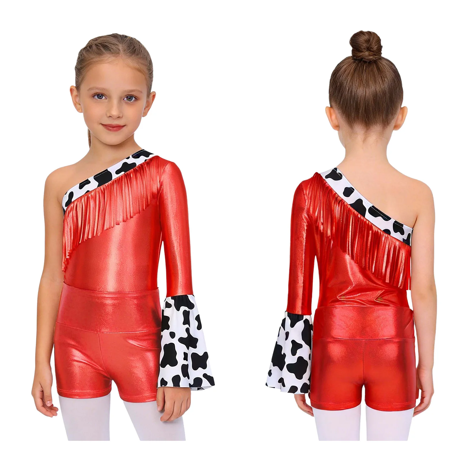Kids Girls Fringed Western Cowboy Leotard Halloween Costume Crotch Button Sparkly Stretchy for Gymnastics Cosplay Party
Kids Girls Fringed Western Cowboy Leotard Halloween Costume Crotch Button Sparkly Stretchy for Gymnastics Cosplay Party