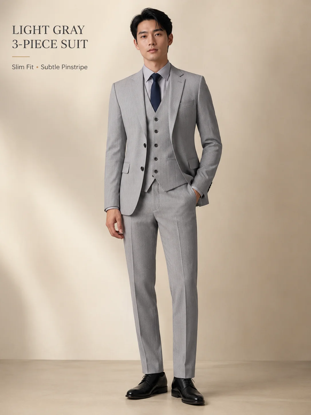 Men's 3-Piece Pinstripe Suit Set Slim Fit Business Casual Blazer Vest Trousers Wedding Prom Groomsmen Party Tuxedo
Men's 3-Piece Pinstripe Suit Set Slim Fit Business Casual Blazer Vest Trousers Wedding Prom Groomsmen Party Tuxedo