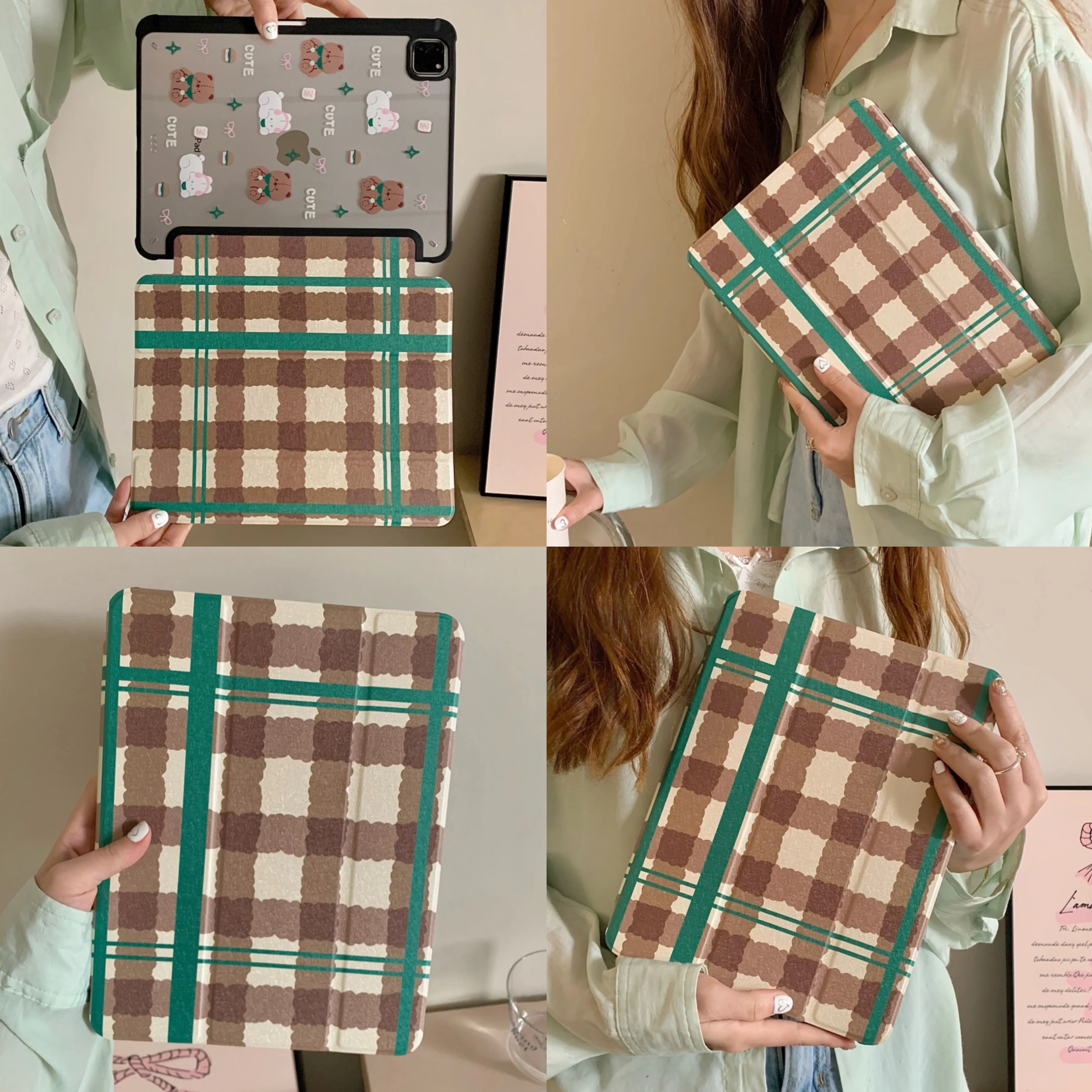Tri-fold Stand with Pencil Holder Retro Brown Green Plaid Tablet Case for iPad Mini 6 7 8.3in Air1 2 5 6 Pro 9.7inch 2017 Cover
Tri-fold Stand with Pencil Holder Retro Brown Green Plaid Tablet Case for iPad Mini 6 7 8.3in Air1 2 5 6 Pro 9.7inch 2017 Cover